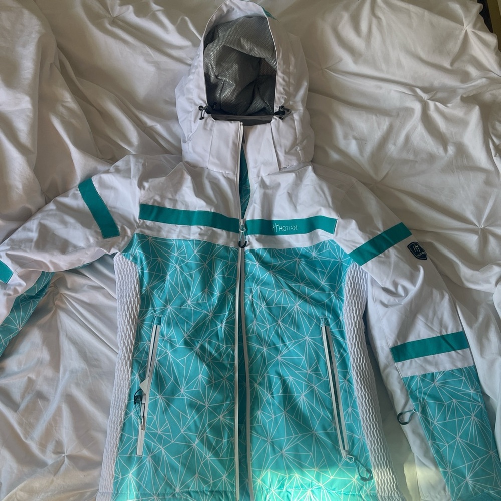 Teal and White Winter Jacket